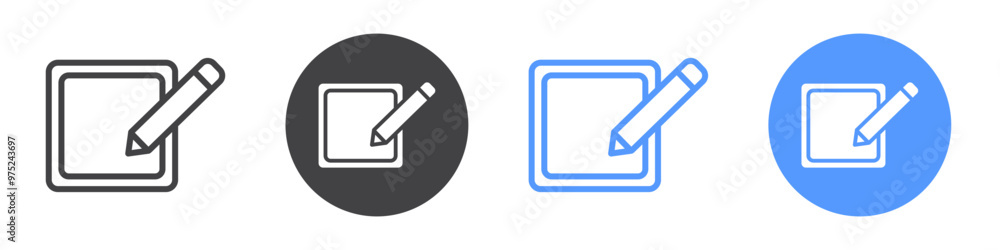 Edit icon flat line symbol set. Edit icon flat line symbol set.