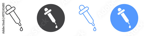 Dropper icon flat line symbol set.