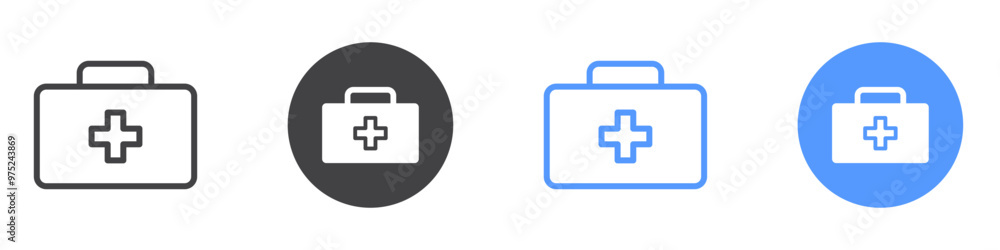First Aid Icon flat line symbol set. First Aid Icon flat line symbol set.