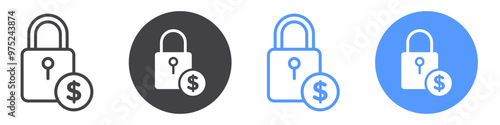 Fixed price icon flat line symbol set.