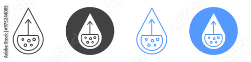 High cholesterol icon flat line symbol set.