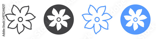 Jasmine icon flat line symbol set.