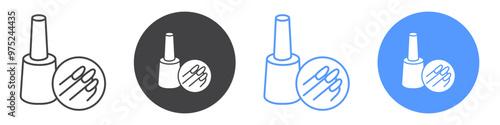Manicure icon flat line symbol set.