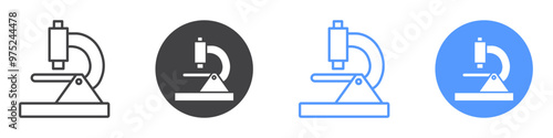 Microscope Icon flat line symbol set.