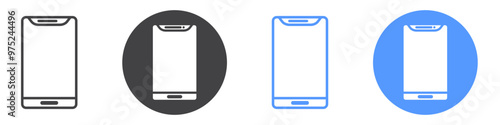 Mobile icon flat line symbol set.