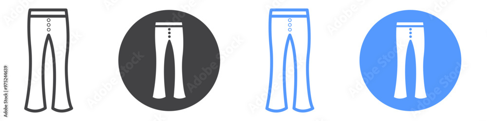 Pants Icon flat line symbol set. Pants Icon flat line symbol set.