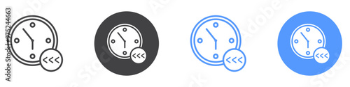 Past time icon flat line symbol set.