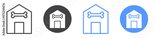 Pet House icon flat line symbol set.