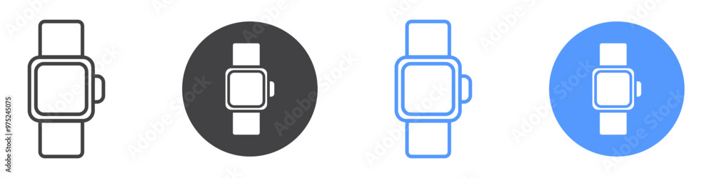 Smartwatch icon flat line symbol set. Smartwatch icon flat line symbol set.