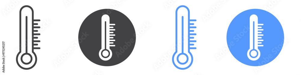 Temperature icon flat line symbol set. Temperature icon flat line symbol set.