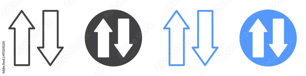 Transfer arrows icon flat line symbol set. Transfer arrows icon flat line symbol set.