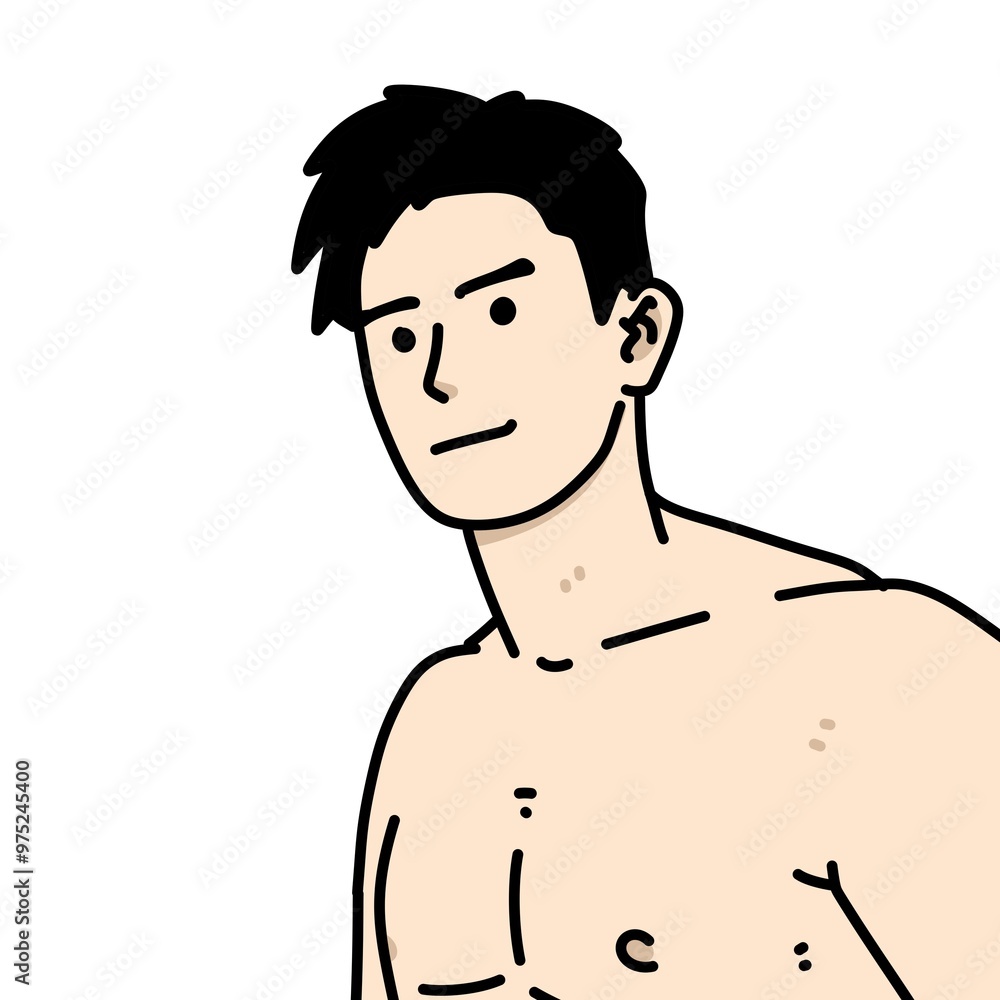 Fototapeta premium cute man cartoon on white background