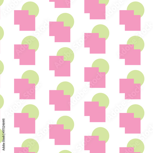Geometric Circle Square Pastel Seamless Pattern
