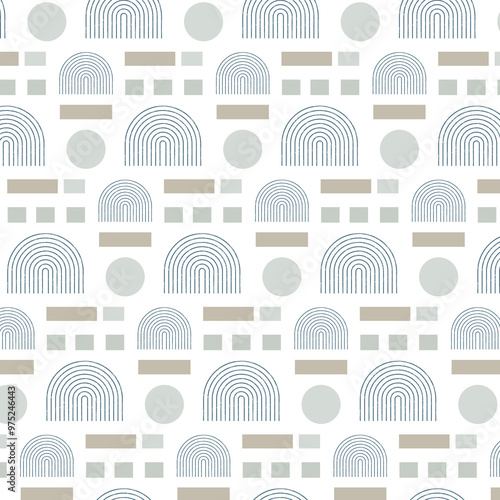 Geometric Abstract Rainbow Seamless Pattern