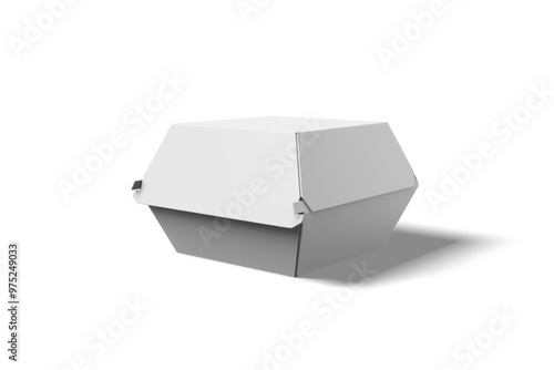 Low Angle View of Burger Box, 3D Illustration