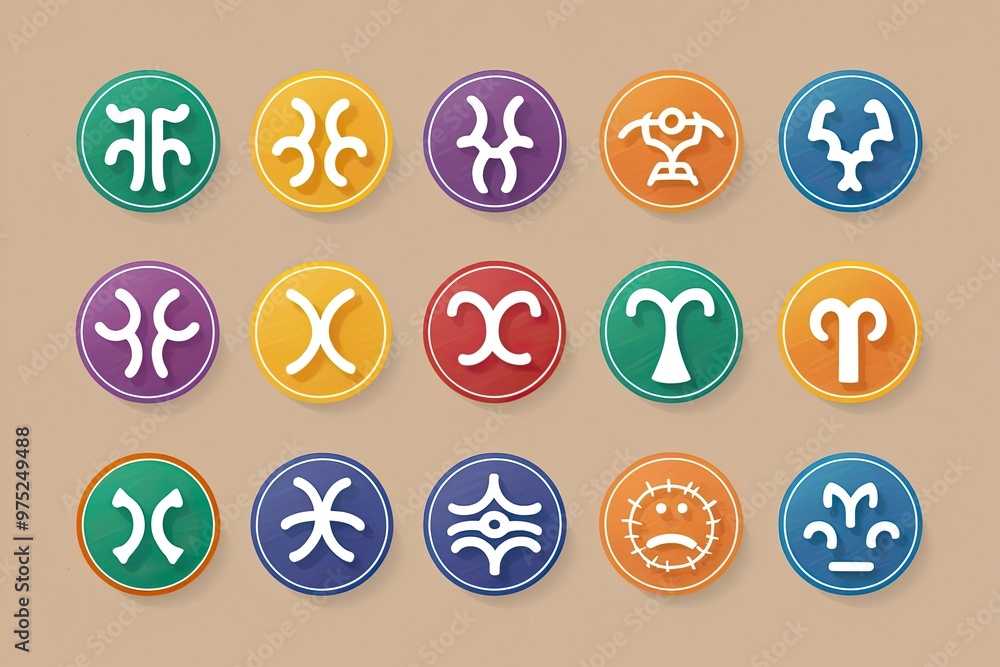 Handcrafted Zodiac Sign Icons Set for Astrology Enthusiasts Handcrafted Zodiac Sign Icons Set for Astrology Enthusiasts