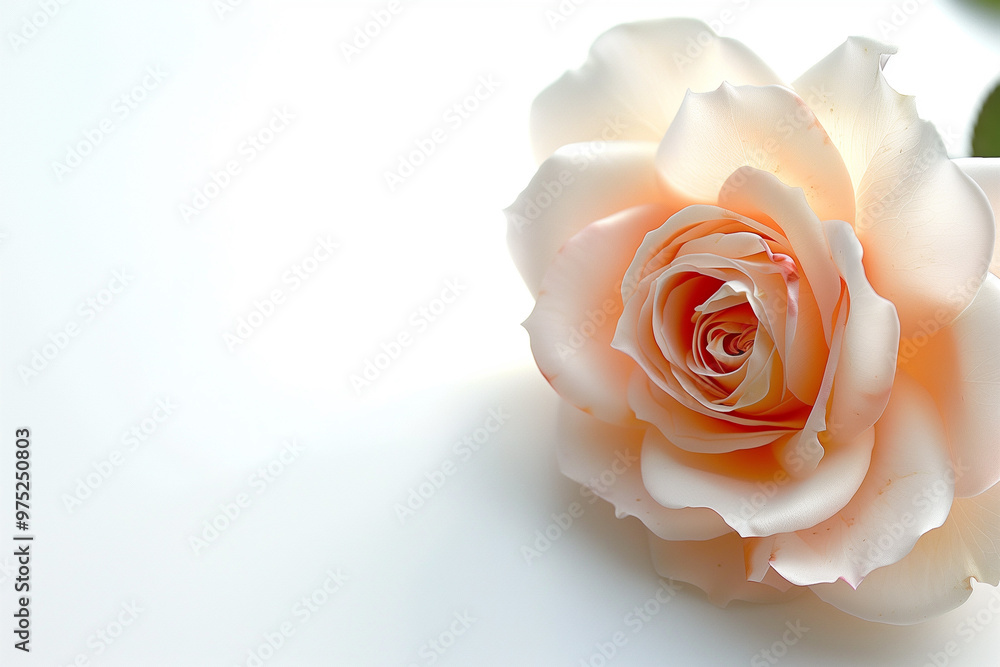 Single Rose on Clean Solid Background Single Rose on Clean Solid Background