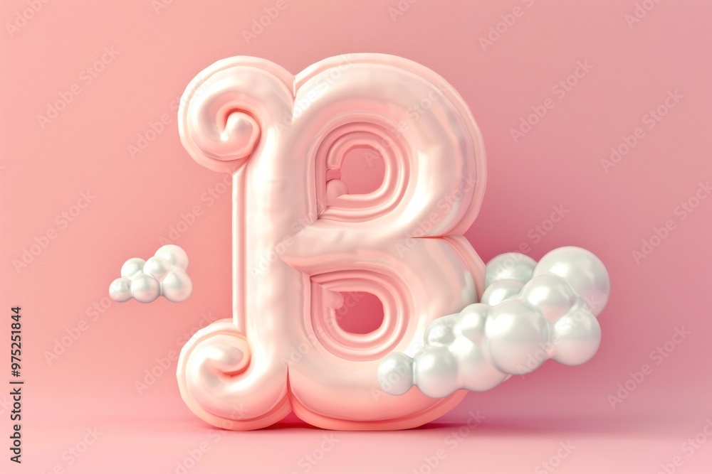 A pastel pink 3D letter A pastel pink 3D letter