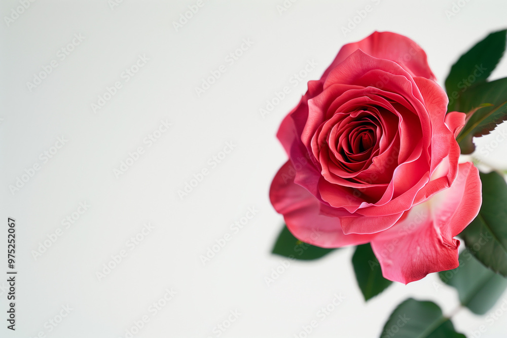Single Rose on Clean Solid Background Single Rose on Clean Solid Background