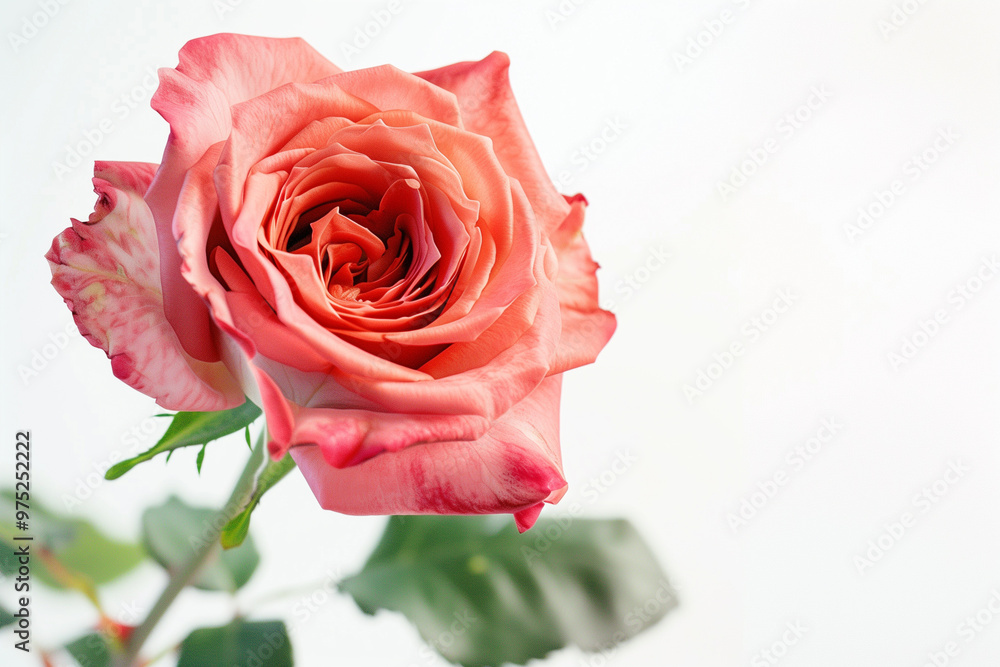 Single Rose on Clean Solid Background Single Rose on Clean Solid Background