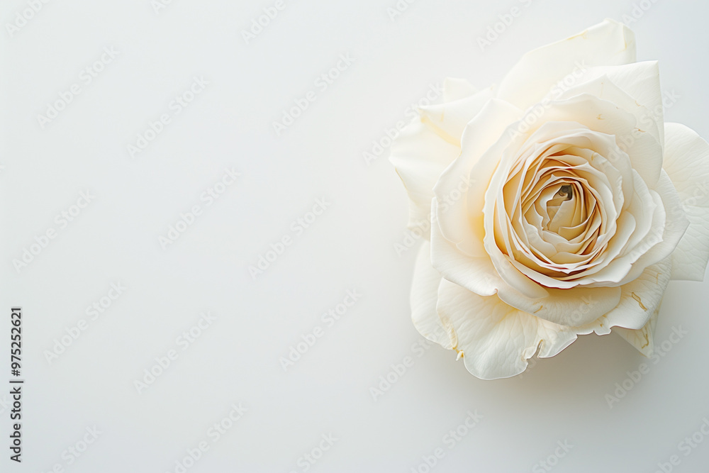 Single Rose on Clean Solid Background Single Rose on Clean Solid Background
