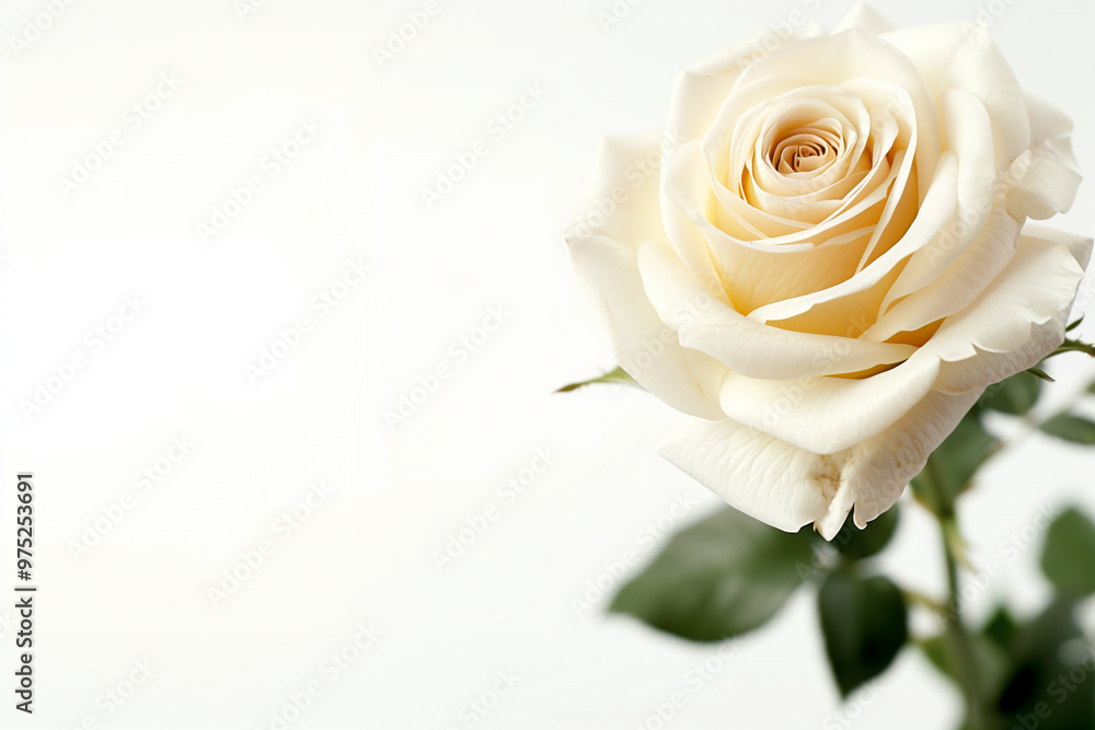 Single Rose on Clean Solid Background Single Rose on Clean Solid Background