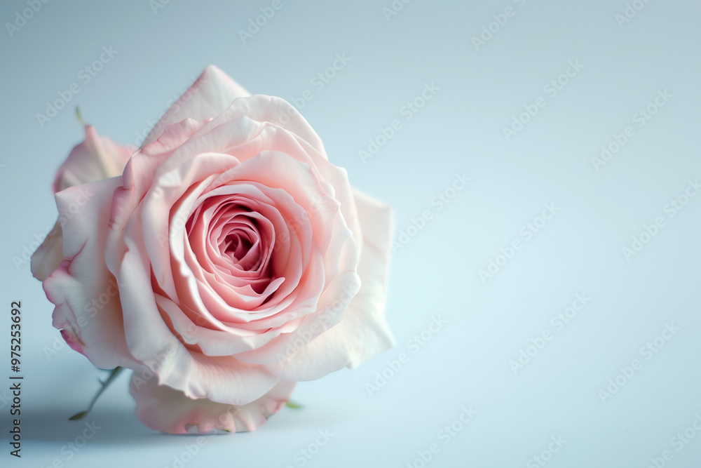Single Rose on Clean Solid Background Single Rose on Clean Solid Background