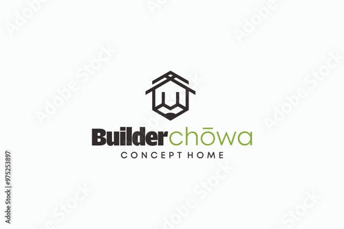 builder with pencil logo design template