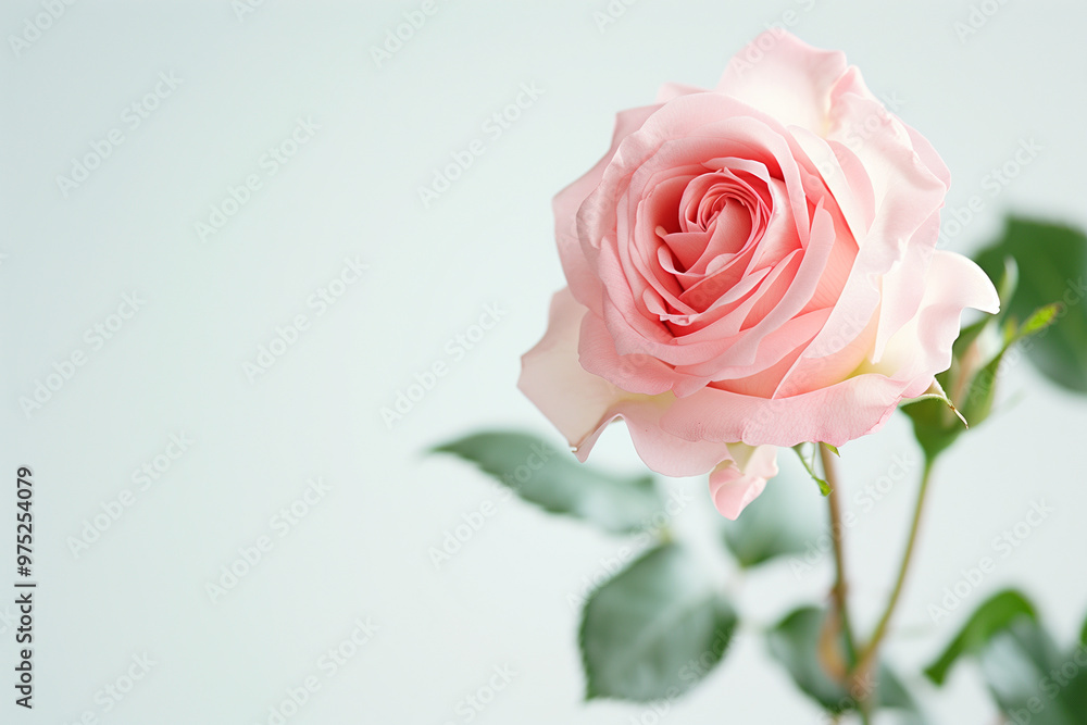 Obraz premium Single Rose on Clean Solid Background
