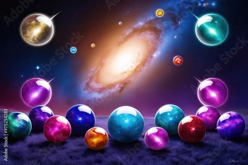 Magical Orbs in a Stunning Celestial Galaxy