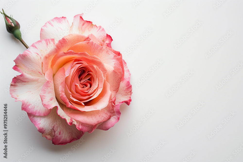 Single Rose on Clean Solid Background Single Rose on Clean Solid Background
