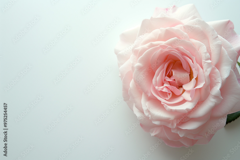 Single Rose on Clean Solid Background