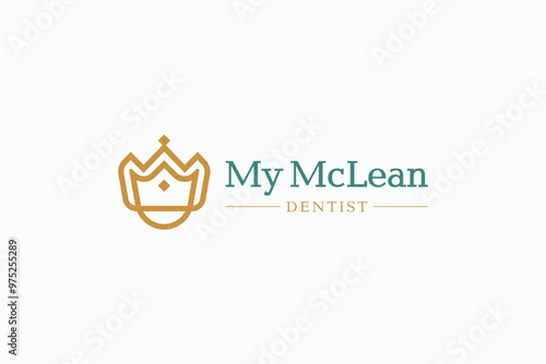 letter M with crown logo design template