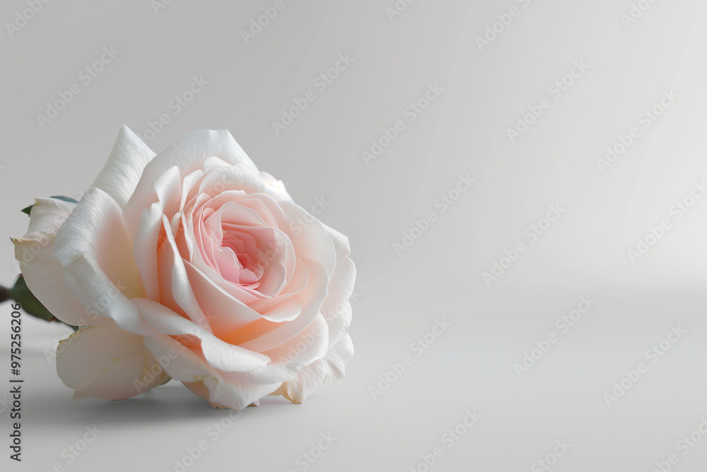 Fototapeta premium Single Rose on Clean Solid Background