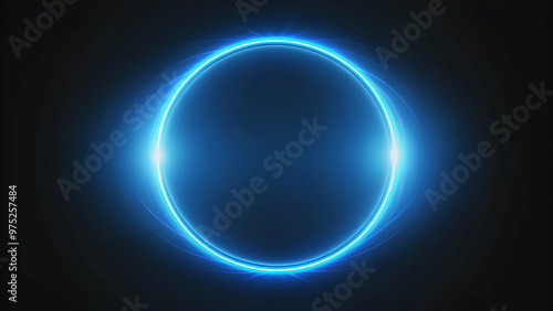 Blue glowing oval light effect on black background, blue, glowing, oval, light, effect, abstract, circle, shape