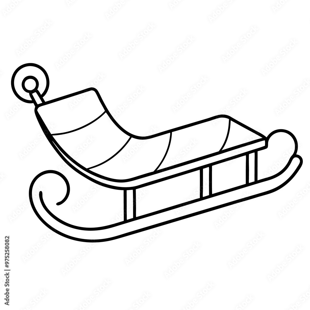winter sledge outline coloring book page line art drawing winter sledge outline coloring book page line art drawing