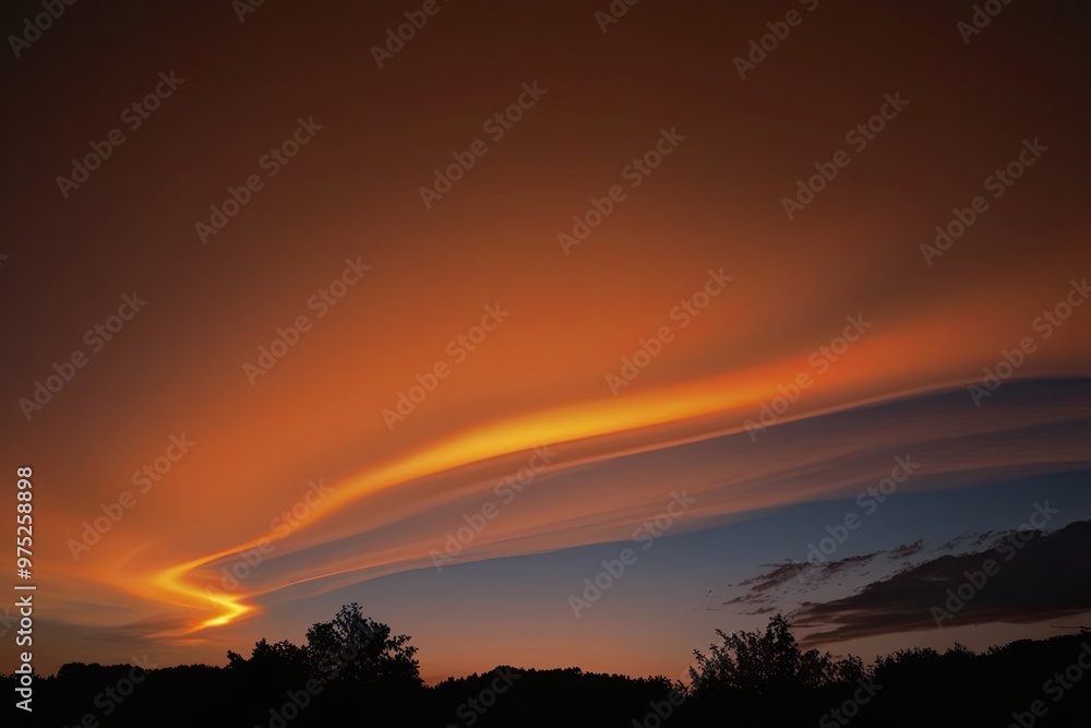 Warm Orange Gradient Sky with Glowing Flare Over Twilight Backdrop Warm Orange Gradient Sky with Glowing Flare Over Twilight Backdrop
