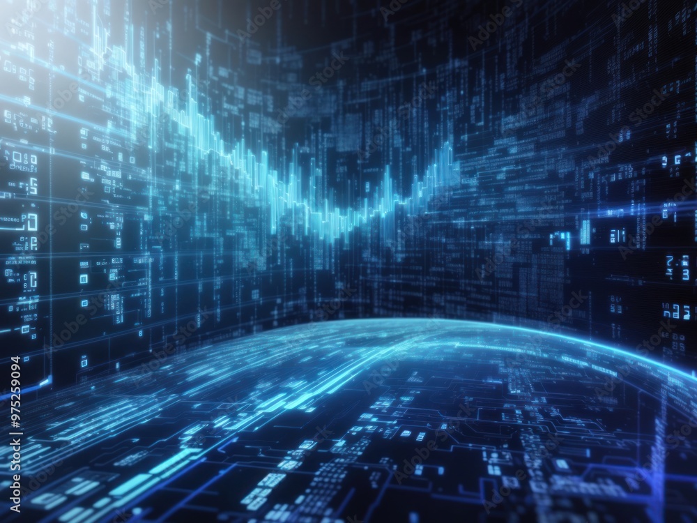 Blue digital binary data on computer screen background. Blue digital binary data on computer screen background.