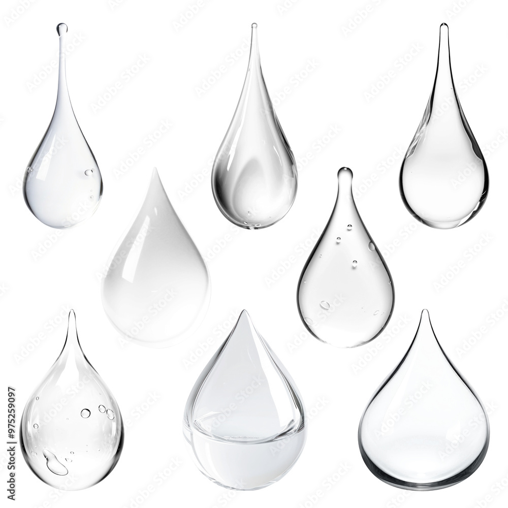 PNG waterdrops effect element set, transparent background PNG waterdrops effect element set, transparent background
