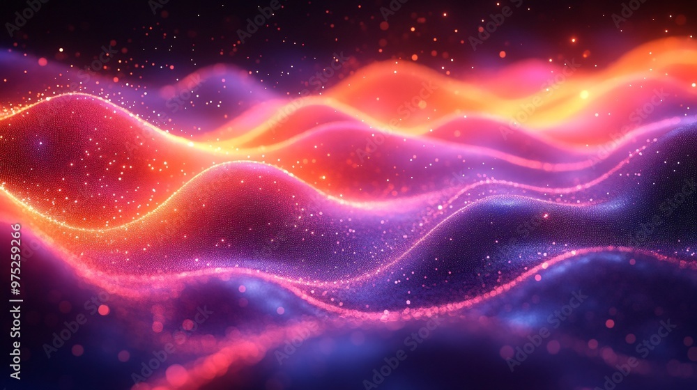 Abstract Glowing Waves Pink and Orange Digital Art Background Texture Abstract Glowing Waves Pink and Orange Digital Art Background Texture
