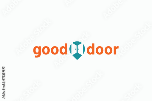 modern door logo design template