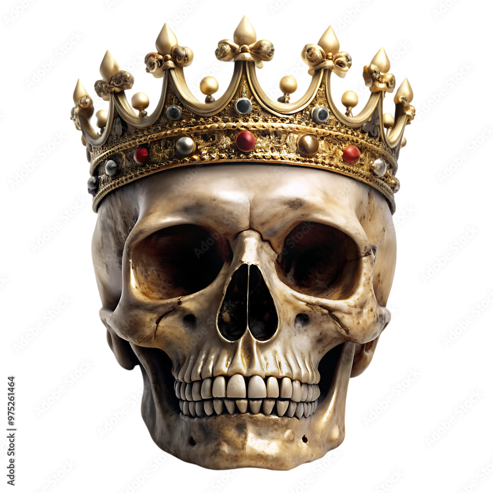Skull wearing a golden crown king Skull wearing a golden crown king
