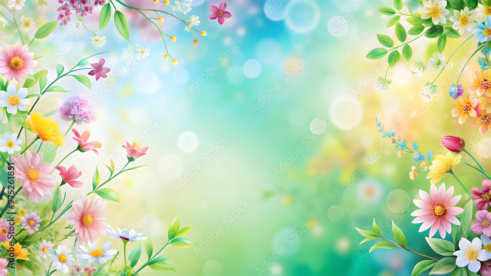 Abstract spring background featuring vibrant pastel colors and floral designs, Spring, abstract, background, vibrant, pastel, colors Abstract spring background featuring vibrant pastel colors and floral designs, Spring, abstract, background, vibrant, pastel, colors