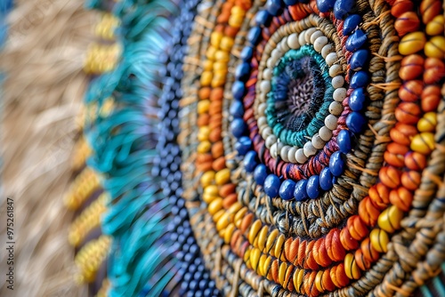 Colorful necklaces on display at a bazaar in Istanbul, Turkey