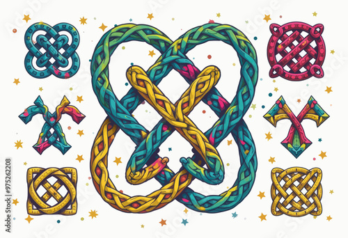 Vibrant Celtic Knot Artwork Collection: Symbolic Designs and Patterns