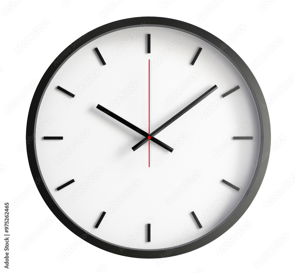 Office clock isolated on transparent background Office clock isolated on transparent background