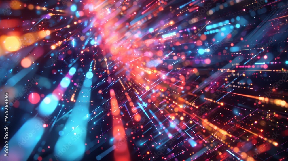 Abstract Colorful Light Lines and Bokeh, Abstract, Bokeh, Light Abstract Colorful Light Lines and Bokeh, Abstract, Bokeh, Light