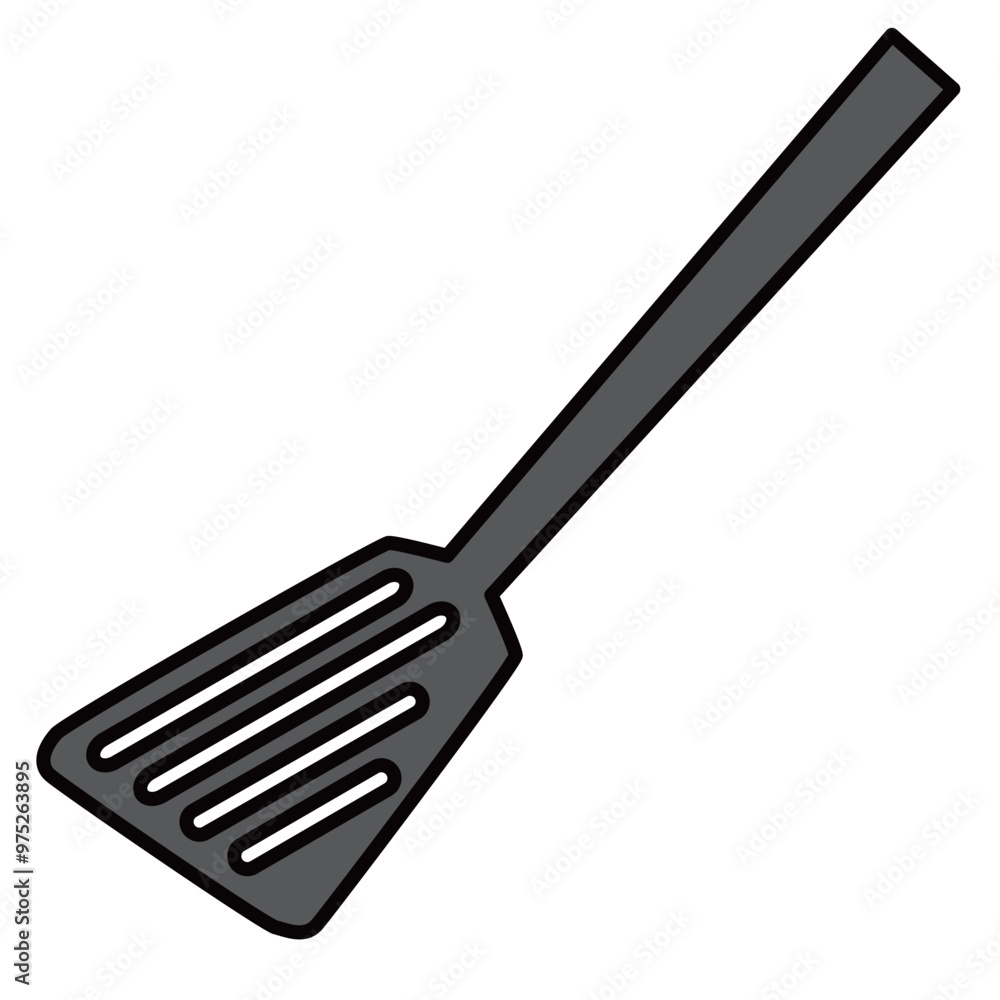 シンプルな黒いフライ返しのイラスト シンプルな黒いフライ返しのイラスト