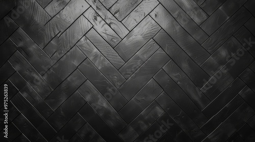 Black Wooden Herringbone Pa...