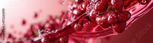 Cherry Splash A 3D Render o...